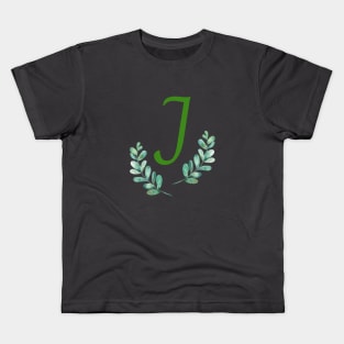 Monogram Botanical Leaf J Kids T-Shirt